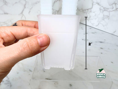 Aesthetic 2" Clear Square Nursery Pots Frosted Small Planters Tray Easy Watering Hoyas Mini Pot for Begonia Plastic Trendy Container 3 inch