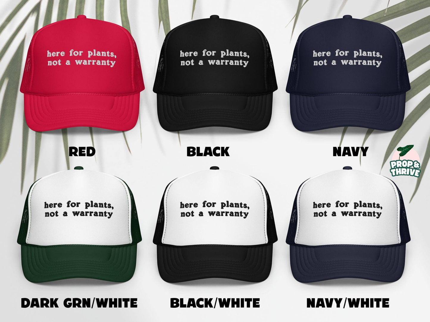 “Here For Plants, Not a Warranty” Embroidered Dad Hat